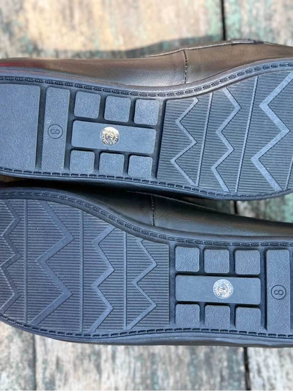 St. John’s Bay Black Leather Penny Loafers Size 8 NWOT